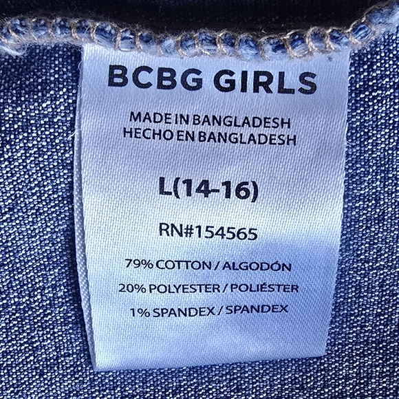 BCBG Girls Denim Jacket L (14/16) π Soft Stretchy Jean Jacket β Trendy & Comfy! - Picture 8 of 11